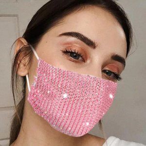 ❤️ NEW 2  Pink Stud Face Mask Beautiful Glam Mask